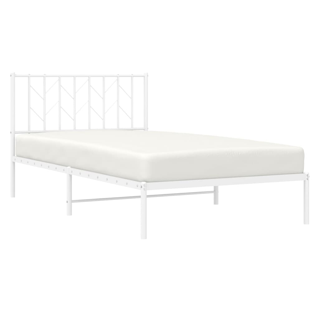 Giroletto con Testiera Metallo Bianco 107x203 cm | homemem39