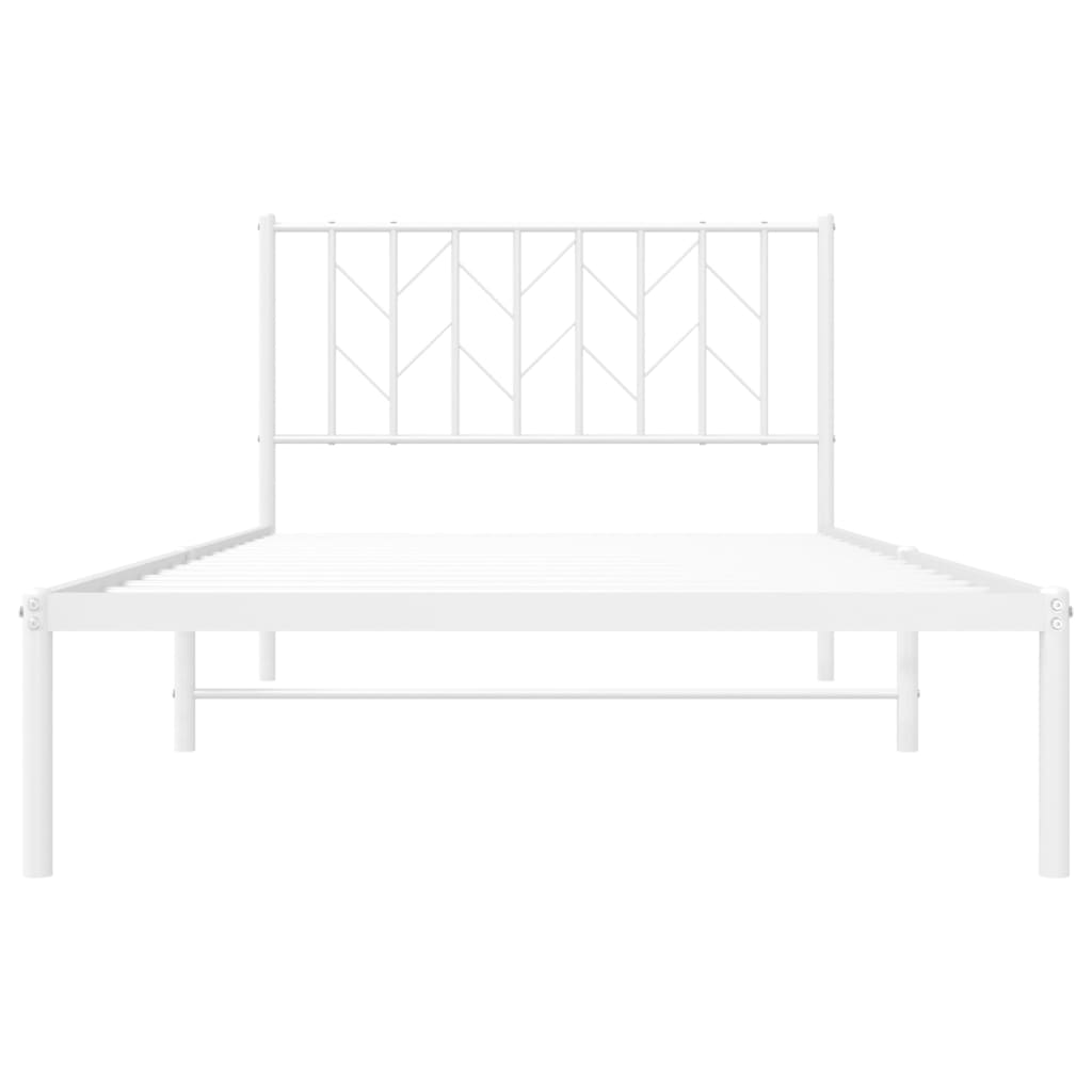 Giroletto con Testiera Metallo Bianco 107x203 cm | homemem39