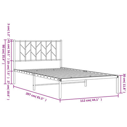 Giroletto con Testiera Metallo Bianco 107x203 cm | homemem39