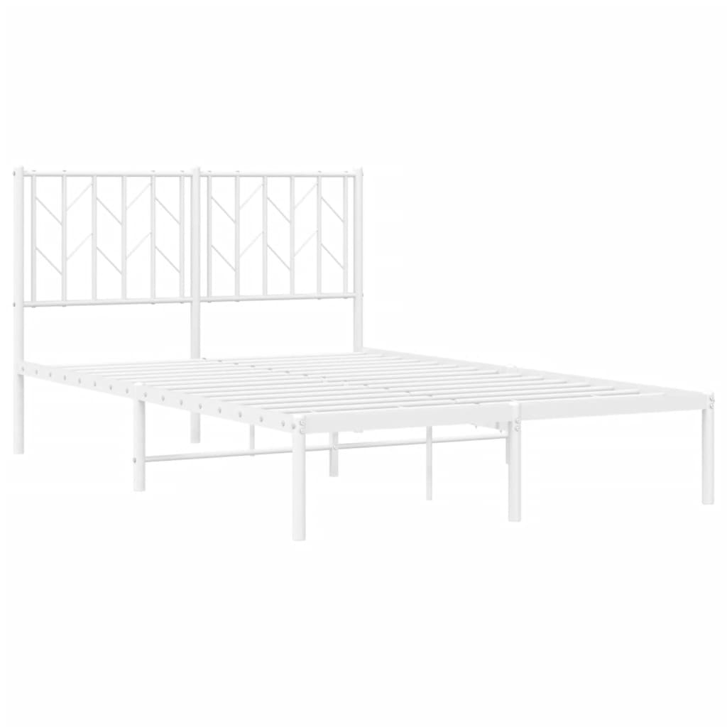 Giroletto con Testiera Metallo Bianco 120x190 cm