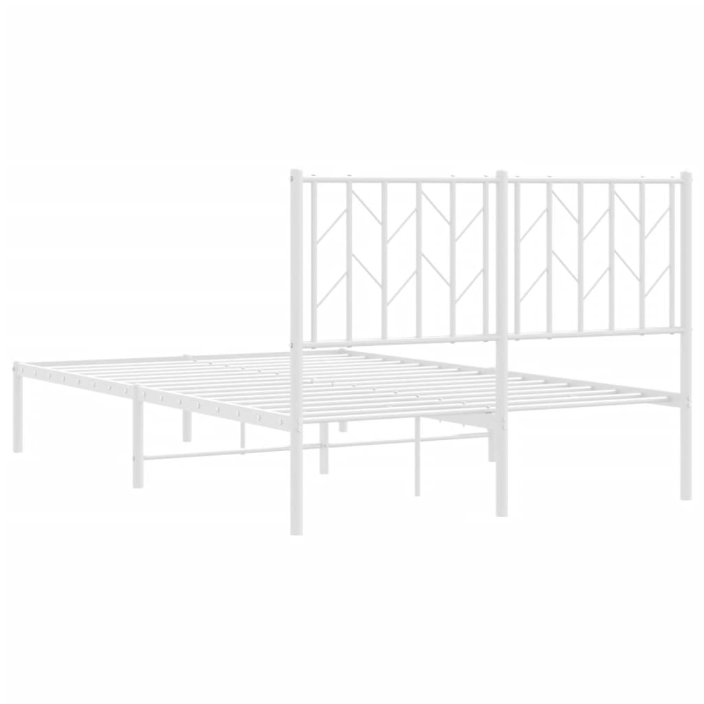 Giroletto con Testiera Metallo Bianco 120x190 cm | homemem39