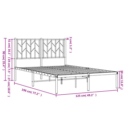 Giroletto con Testiera Metallo Bianco 120x190 cm | homemem39