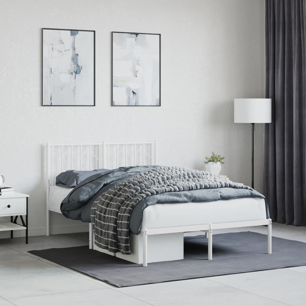 Giroletto con Testiera Metallo Bianco 120x190 cm | homemem39