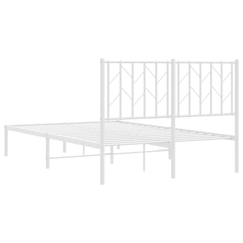 Giroletto con Testiera in Metallo Bianco 120x200 cm