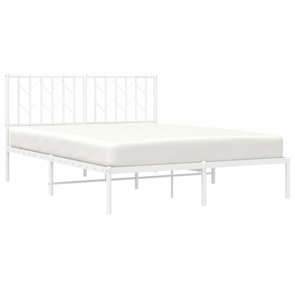 Giroletto con Testiera Metallo Bianco 140x200 cm | homemem39