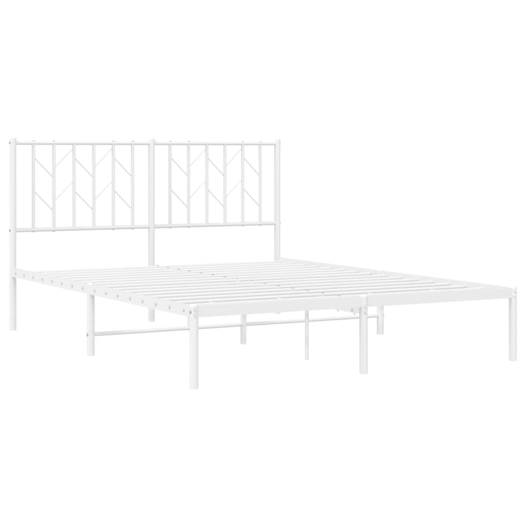 Giroletto con Testiera Metallo Bianco 140x200 cm