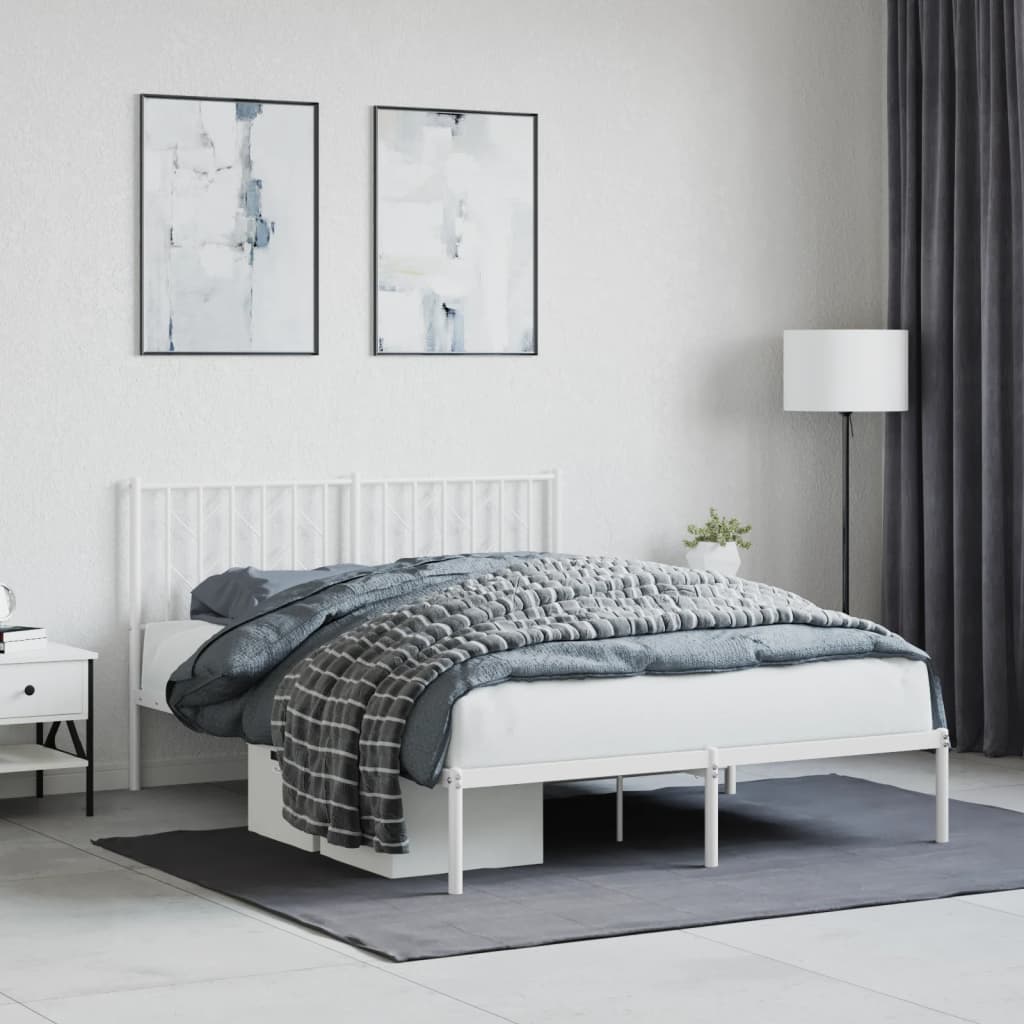 Giroletto con Testiera Metallo Bianco 140x200 cm | homemem39