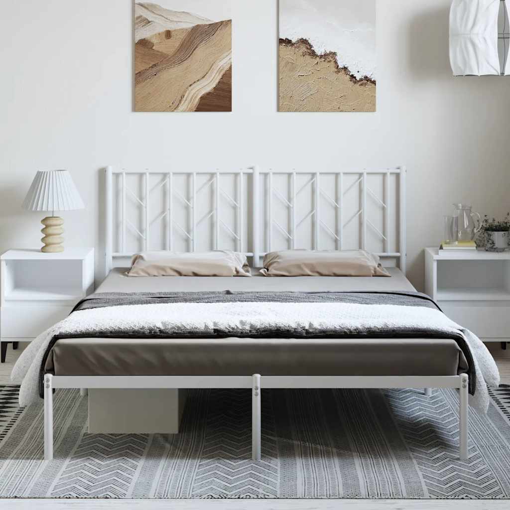 Giroletto con Testiera Metallo Bianco 150x200 cm | homemem39