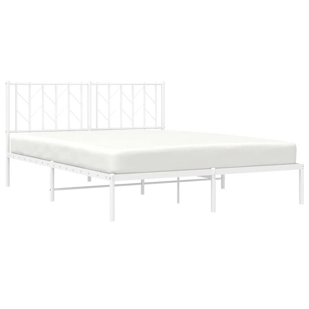 Giroletto con Testiera Metallo Bianco 150x200 cm | homemem39