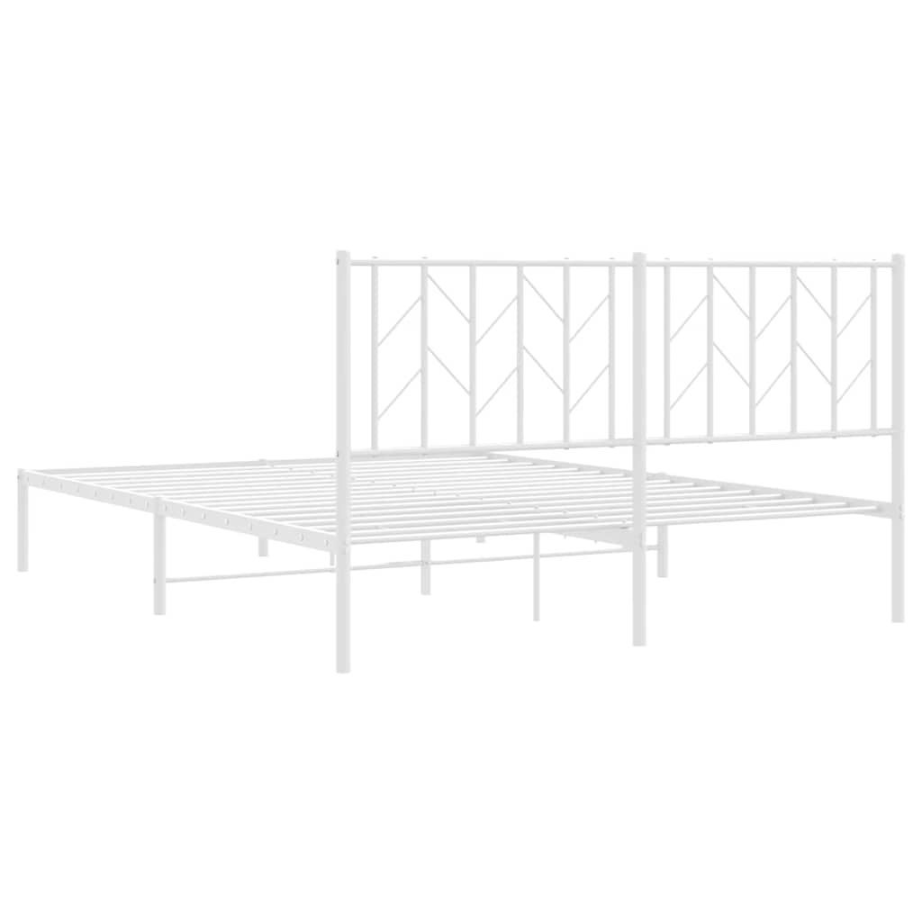 Giroletto con Testiera Metallo Bianco 150x200 cm | homemem39