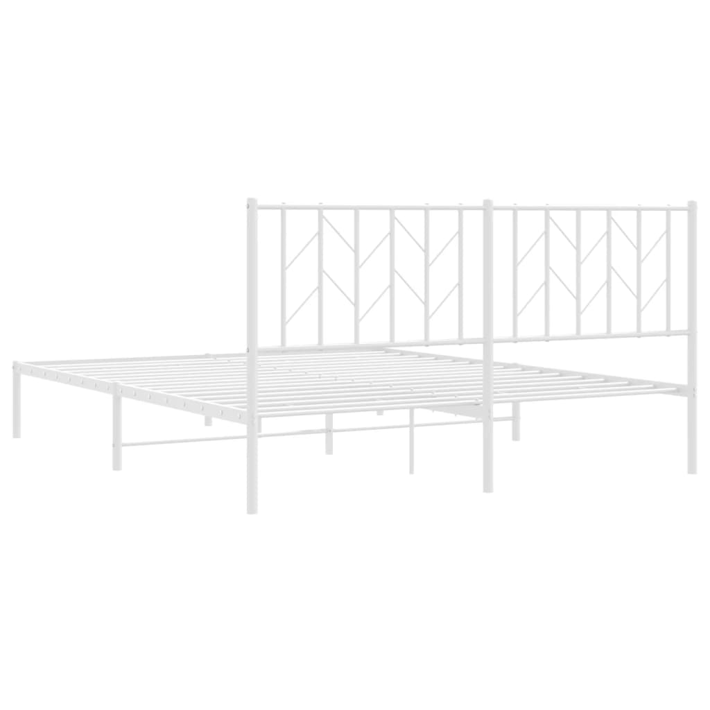 Giroletto con Testiera Metallo Bianco 160x200 cm | homemem39