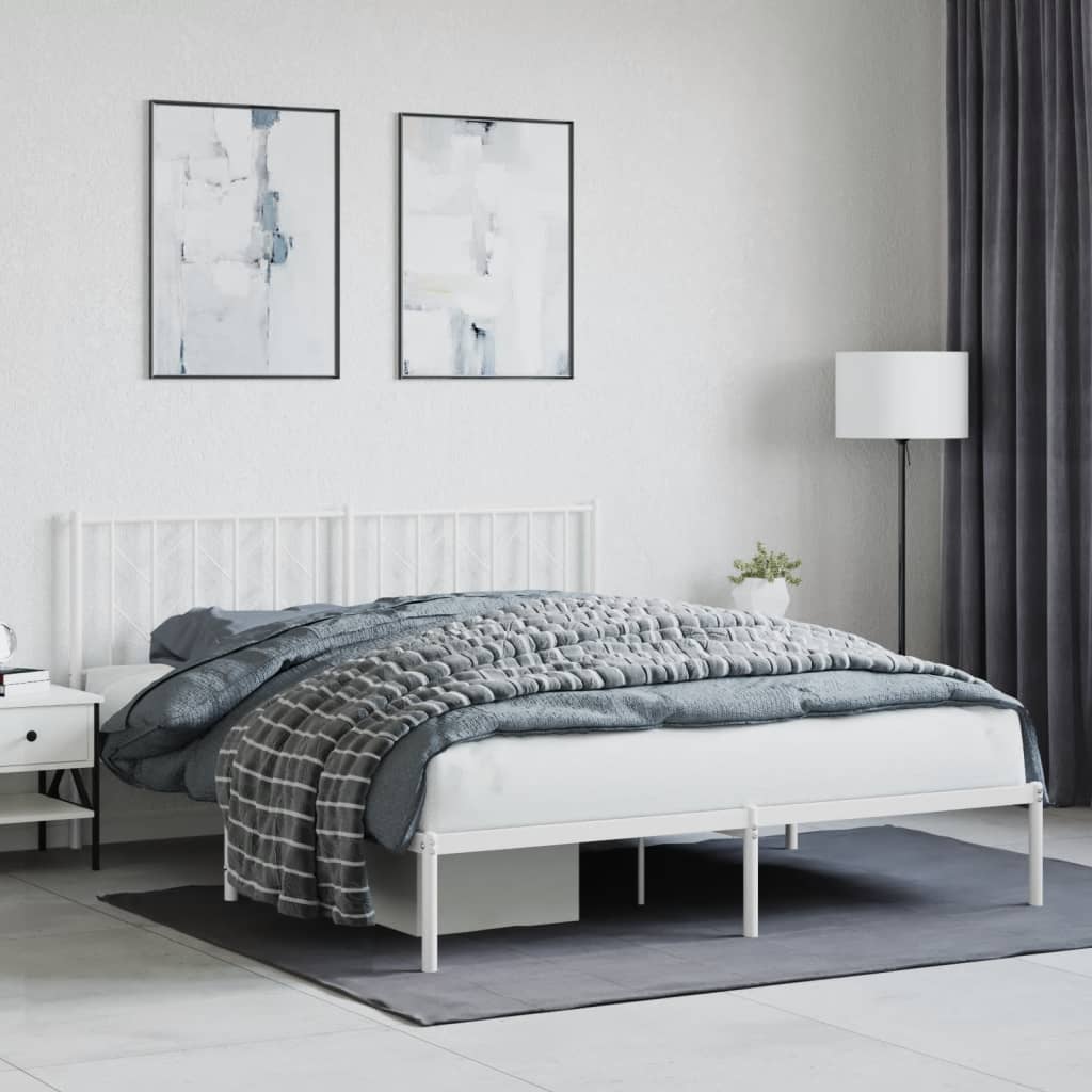 Giroletto con Testiera Metallo Bianco 160x200 cm | homemem39