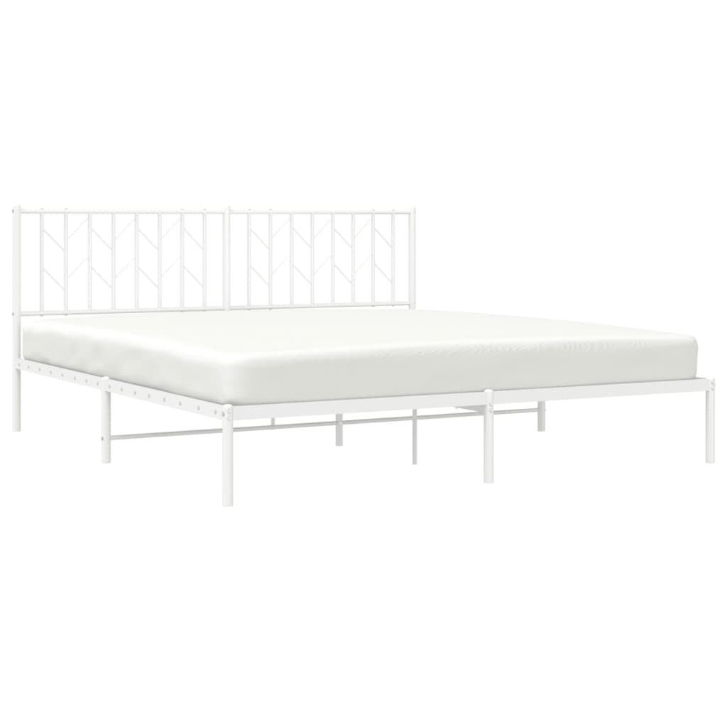 Giroletto con Testiera Metallo Bianco 183x213 cm