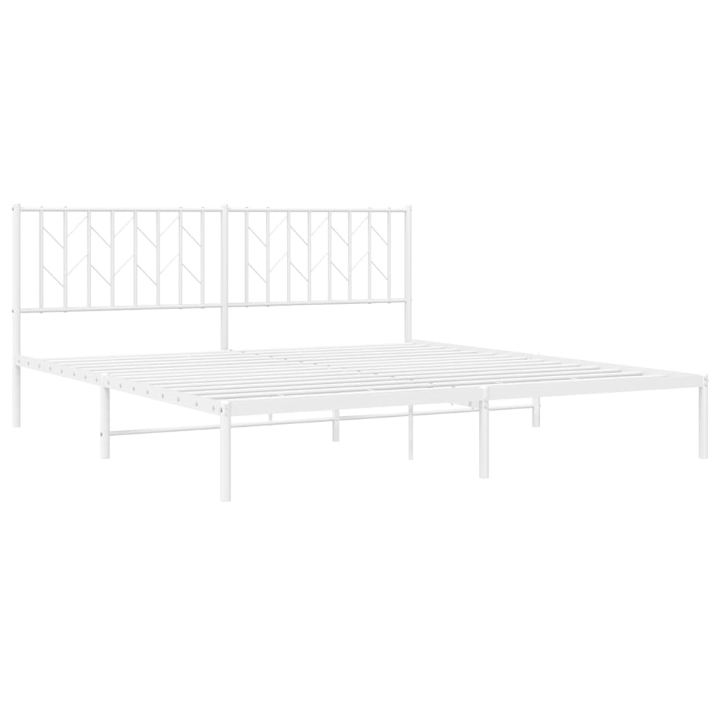 Giroletto con Testiera Metallo Bianco 183x213 cm