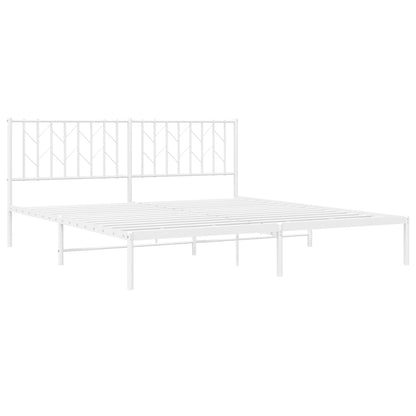 Giroletto con Testiera Metallo Bianco 183x213 cm