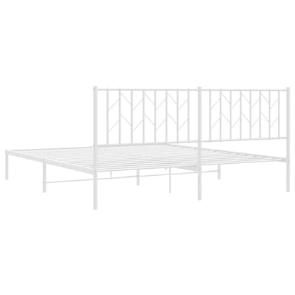 Giroletto con Testiera Metallo Bianco 183x213 cm