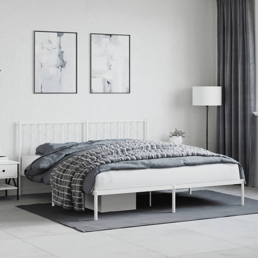 Giroletto con Testiera Metallo Bianco 183x213 cm | homemem39