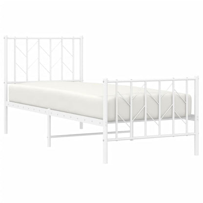 Giroletto con Testiera e Pediera Metallo Bianco 75x190 cm | homemem39