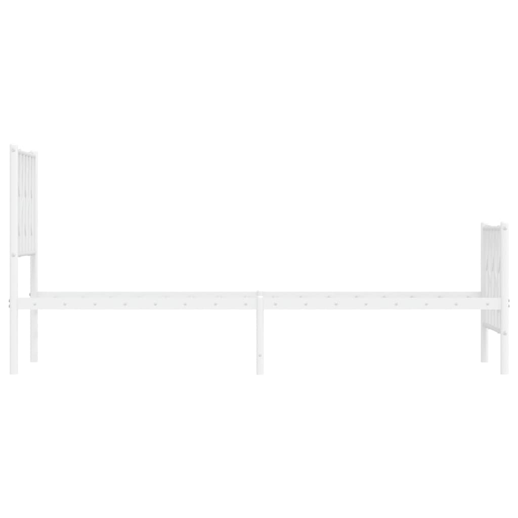 Giroletto con Testiera e Pediera Metallo Bianco 75x190 cm | homemem39