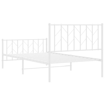 Giroletto con Testiera e Pediera Metallo Bianco 100x200 cm | homemem39