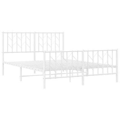 Giroletto con Testiera e Pediera Metallo Bianco 140x190 cm