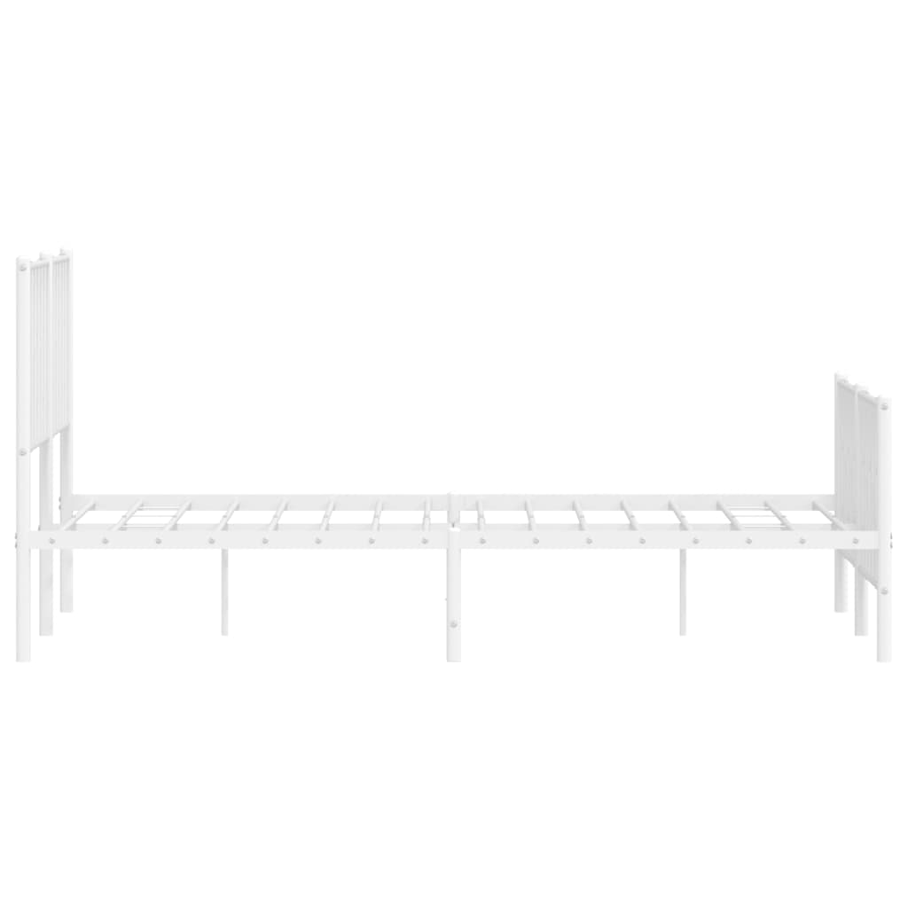 Giroletto con Testiera e Pediera Metallo Bianco 140x190 cm