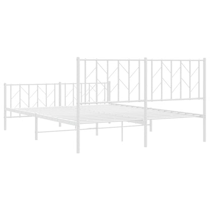Giroletto con Testiera e Pediera Metallo Bianco 150x200 cm | homemem39