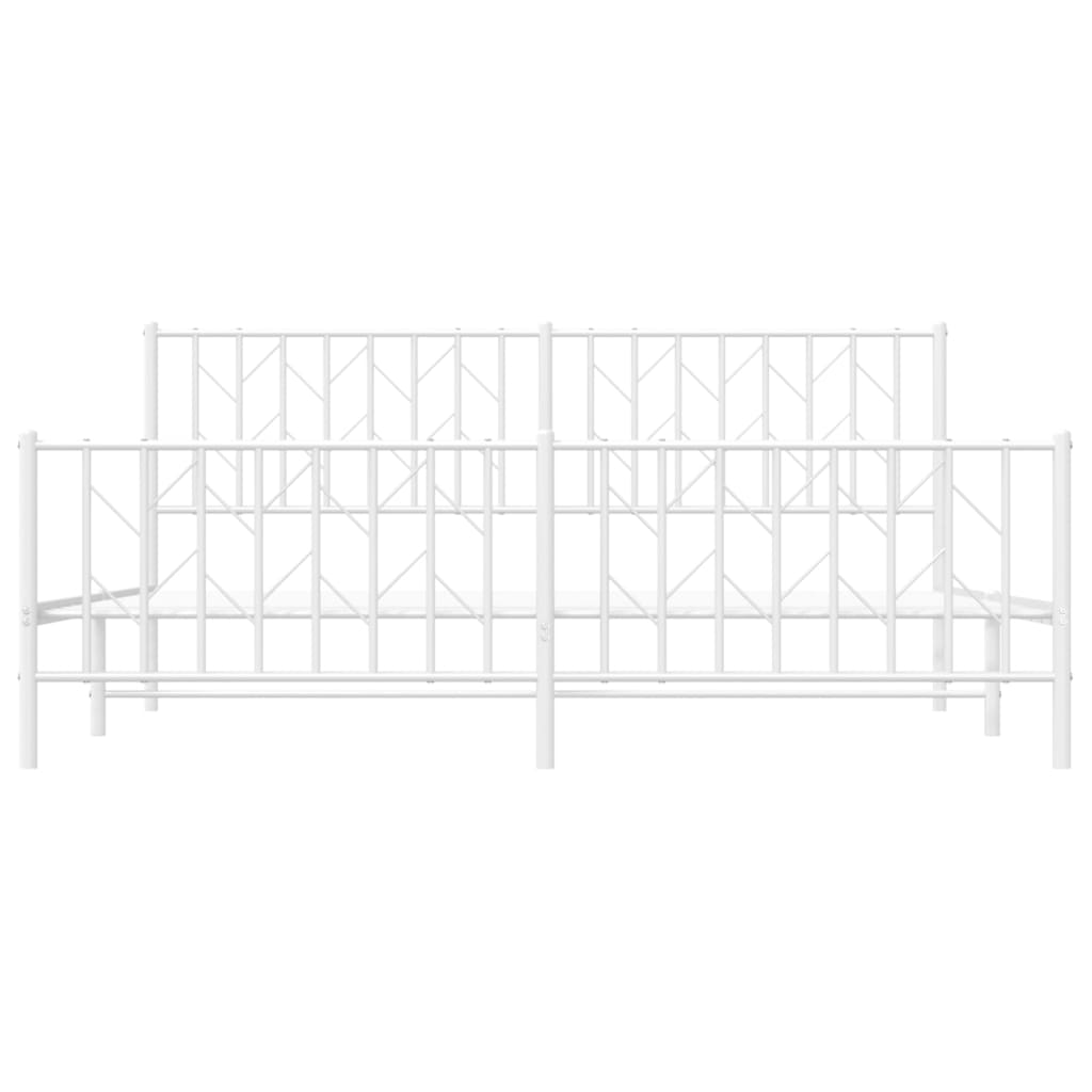 Giroletto con Testiera e Pediera Metallo Bianco 183x213 cm | homemem39