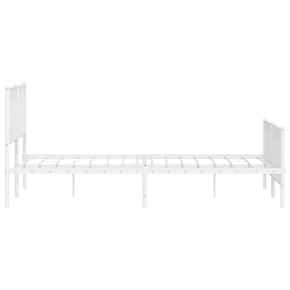 Giroletto con Testiera e Pediera Metallo Bianco 183x213 cm | homemem39