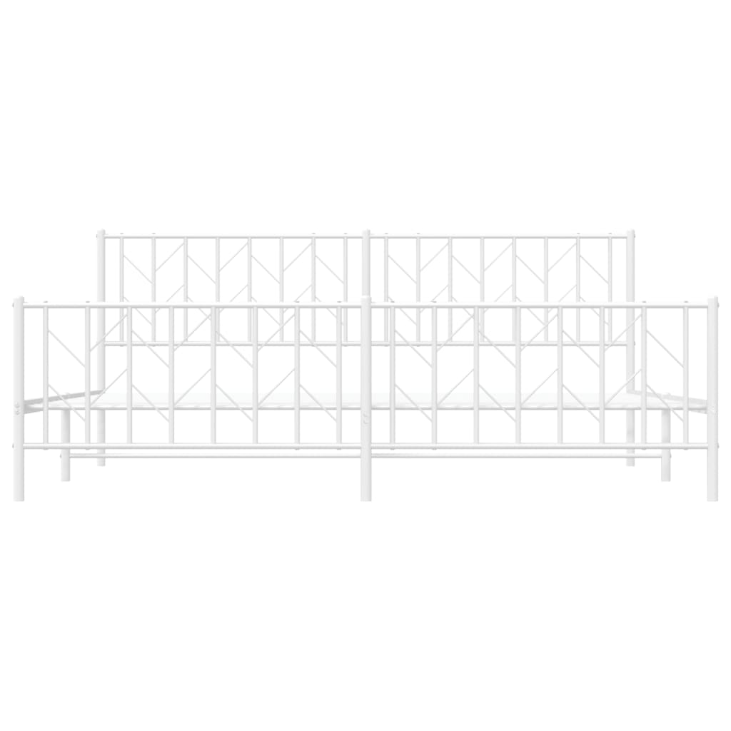 Giroletto con Testiera e Pediera Metallo Bianco 200x200 cm | homemem39