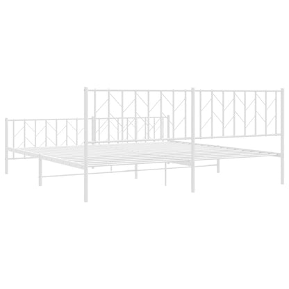 Giroletto con Testiera e Pediera Metallo Bianco 200x200 cm | homemem39