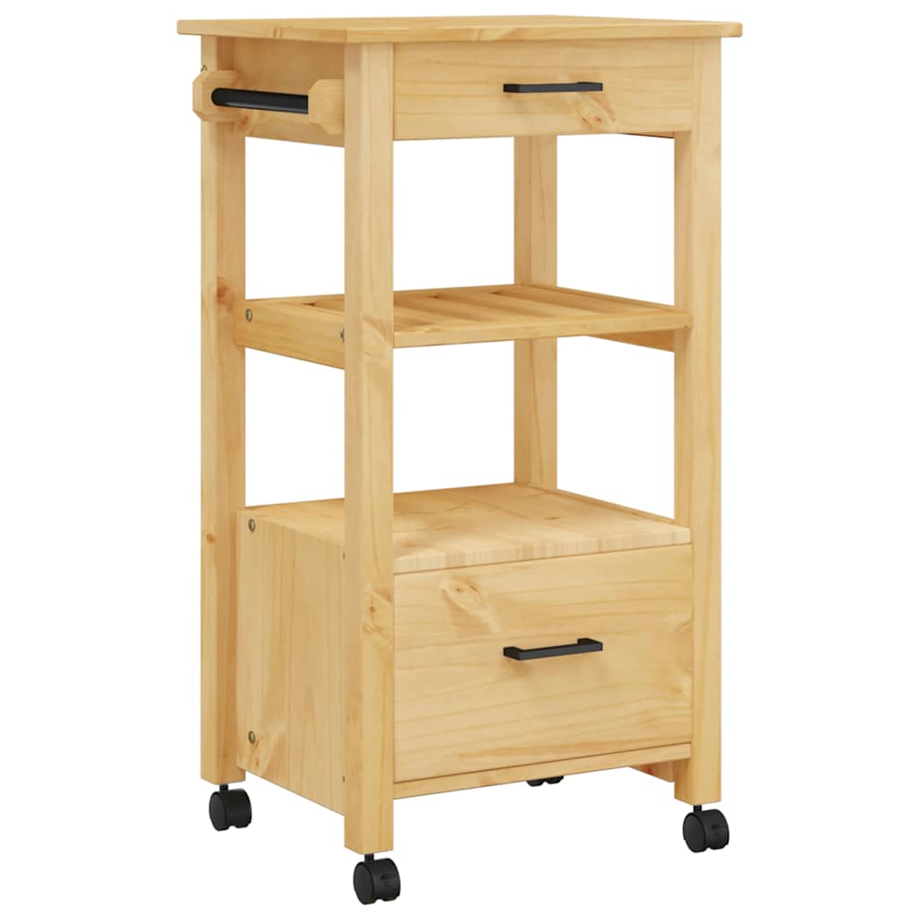 Carrello da Cucina MONZA 48x40x88,5 cm in Legno Massello di Pino