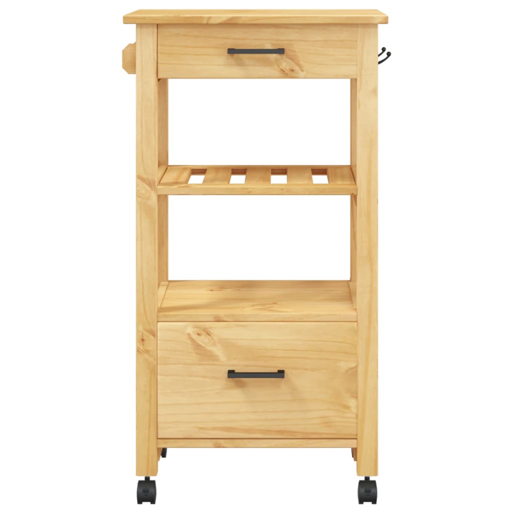 Carrello da Cucina MONZA 48x40x88,5 cm in Legno Massello di Pino