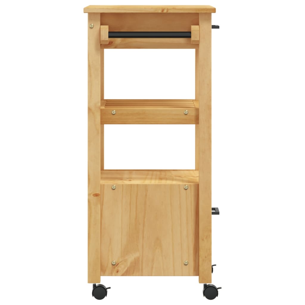 Carrello da Cucina MONZA 48x40x88,5 cm in Legno Massello di Pino