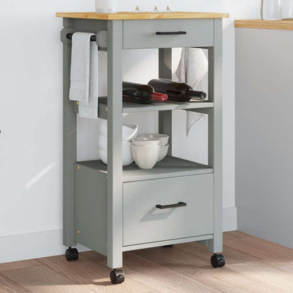 Carrello da Cucina MONZA 48x40x88,5 cm in Legno Massello di Pino