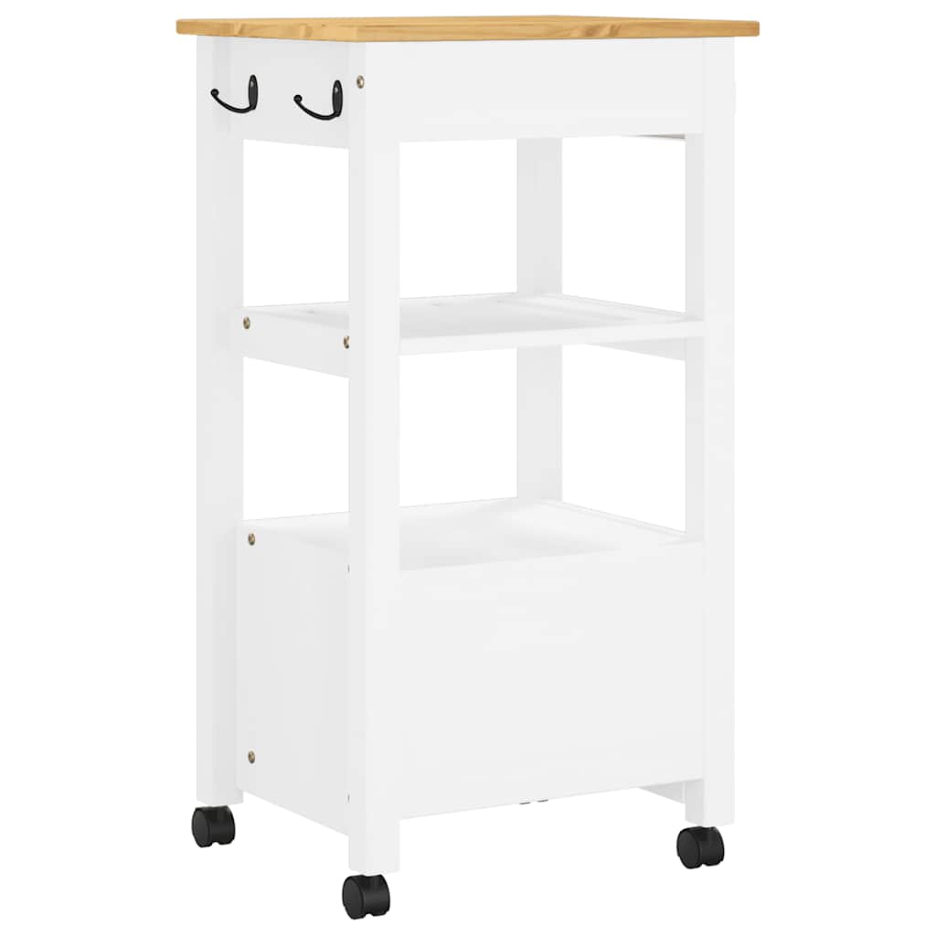 Carrello da Cucina MONZA 48x40x88,5 cm in Legno Massello di Pino