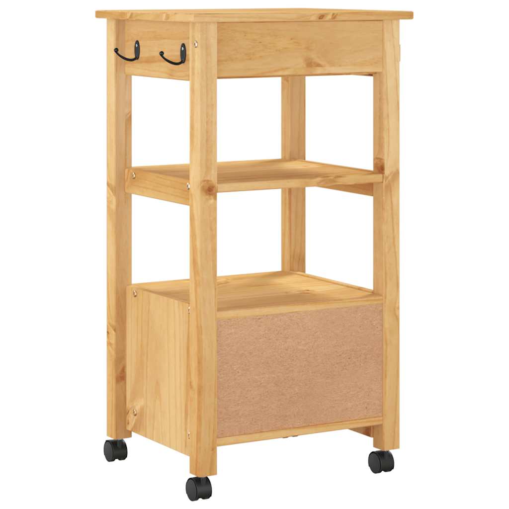 Carrello da Cucina MONZA 48x40x88,5 cm in Legno Massello di Pino