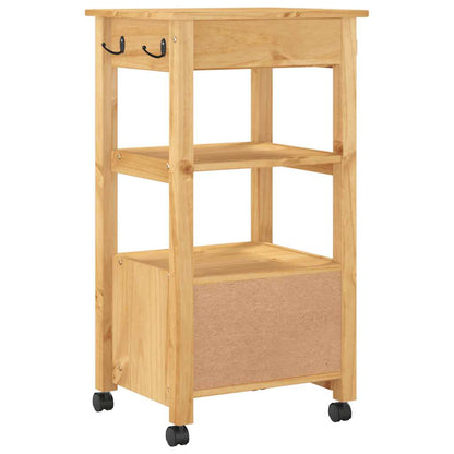 Carrello da Cucina MONZA 48x40x88,5 cm in Legno Massello di Pino