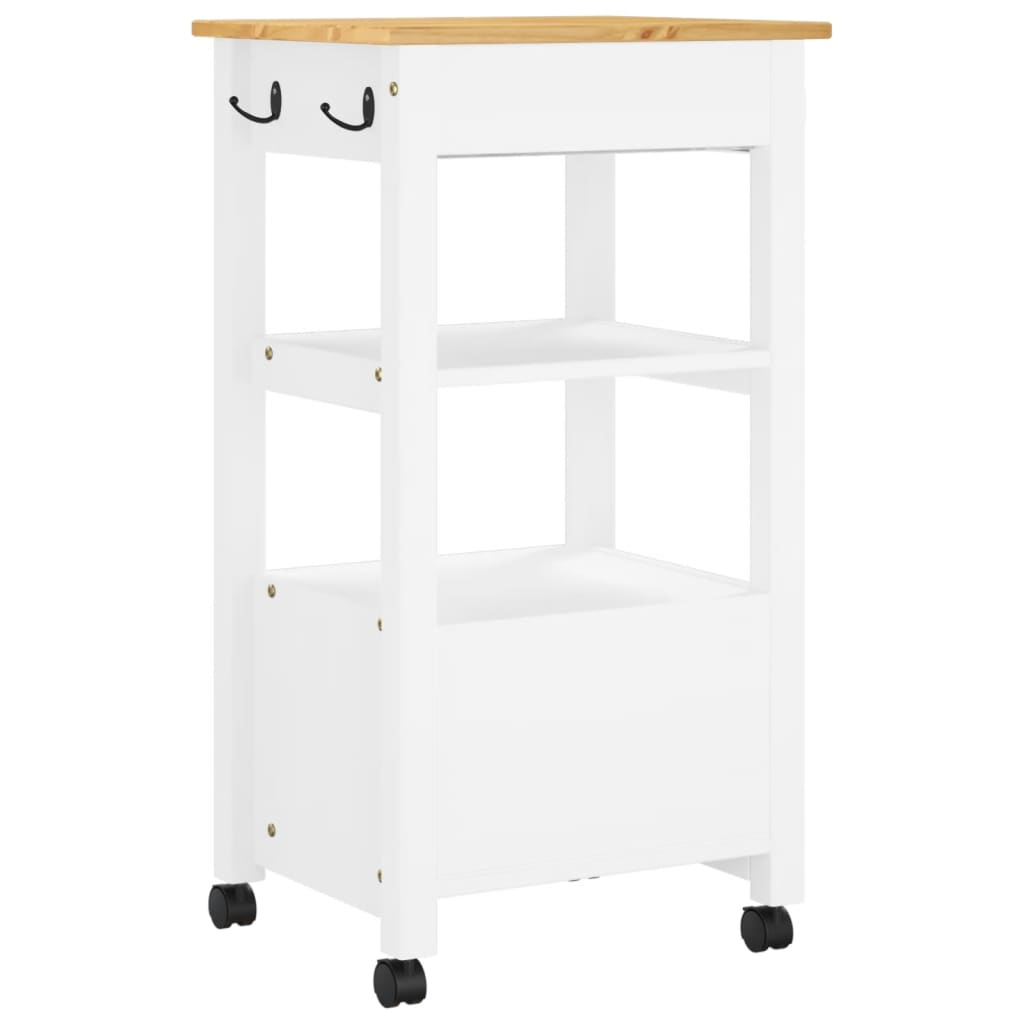 Carrello da Cucina MONZA 48x40x88,5 cm in Legno Massello di Pino
