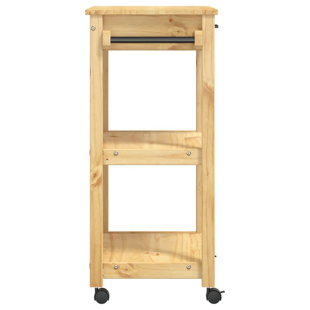 Carrello da Cucina MONZA 60x40x88,5 cm in Legno Massello di Pino