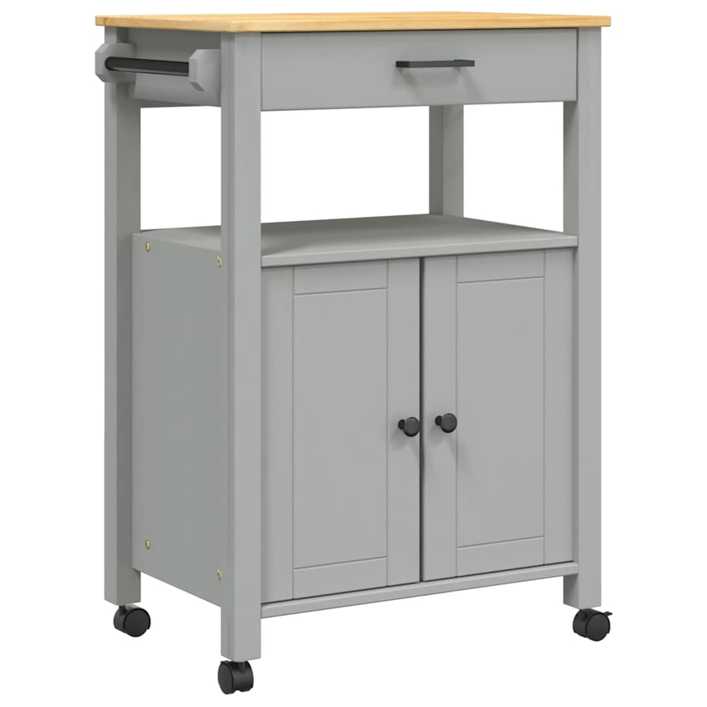 Carrello da Cucina MONZA 60x40x88,5 cm in Legno Massello di Pino