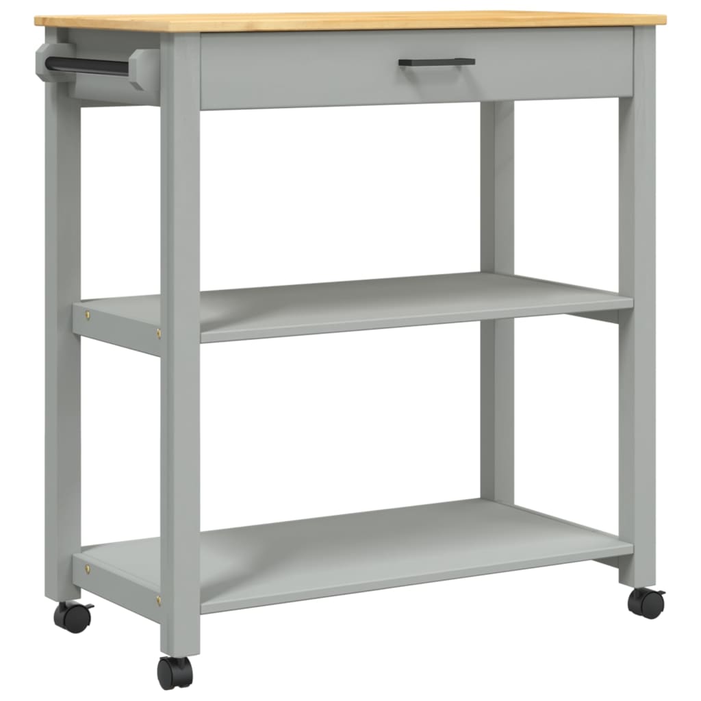 Carrello da Cucina MONZA 84x40x88,5 cm in Legno Massello di Pino