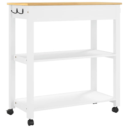 Carrello da Cucina MONZA 84x40x88,5 cm in Legno Massello di Pino