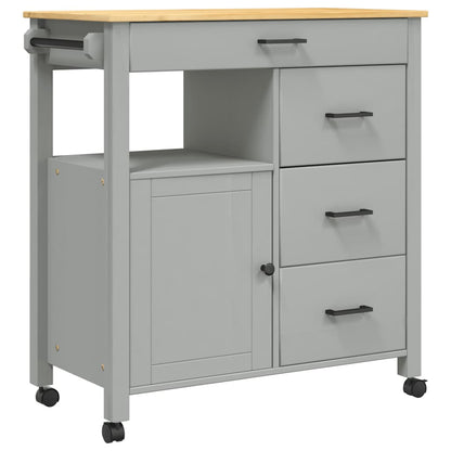 Carrello da Cucina MONZA 84x40x88,5 cm in Legno Massello di Pino