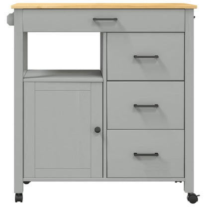 Carrello da Cucina MONZA 84x40x88,5 cm in Legno Massello di Pino