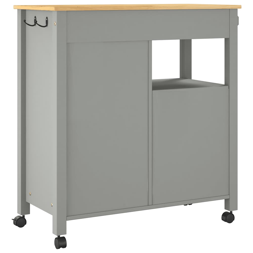 Carrello da Cucina MONZA 84x40x88,5 cm in Legno Massello di Pino