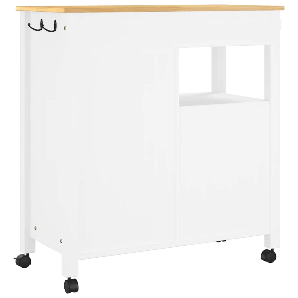 Carrello da Cucina MONZA 84x40x88,5 cm in Legno Massello di Pino