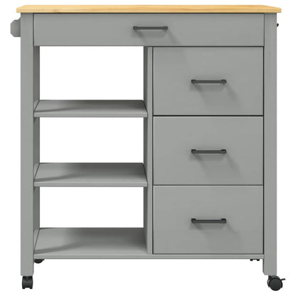 Carrello da Cucina MONZA 84x40x88,5 cm in Legno Massello di Pino