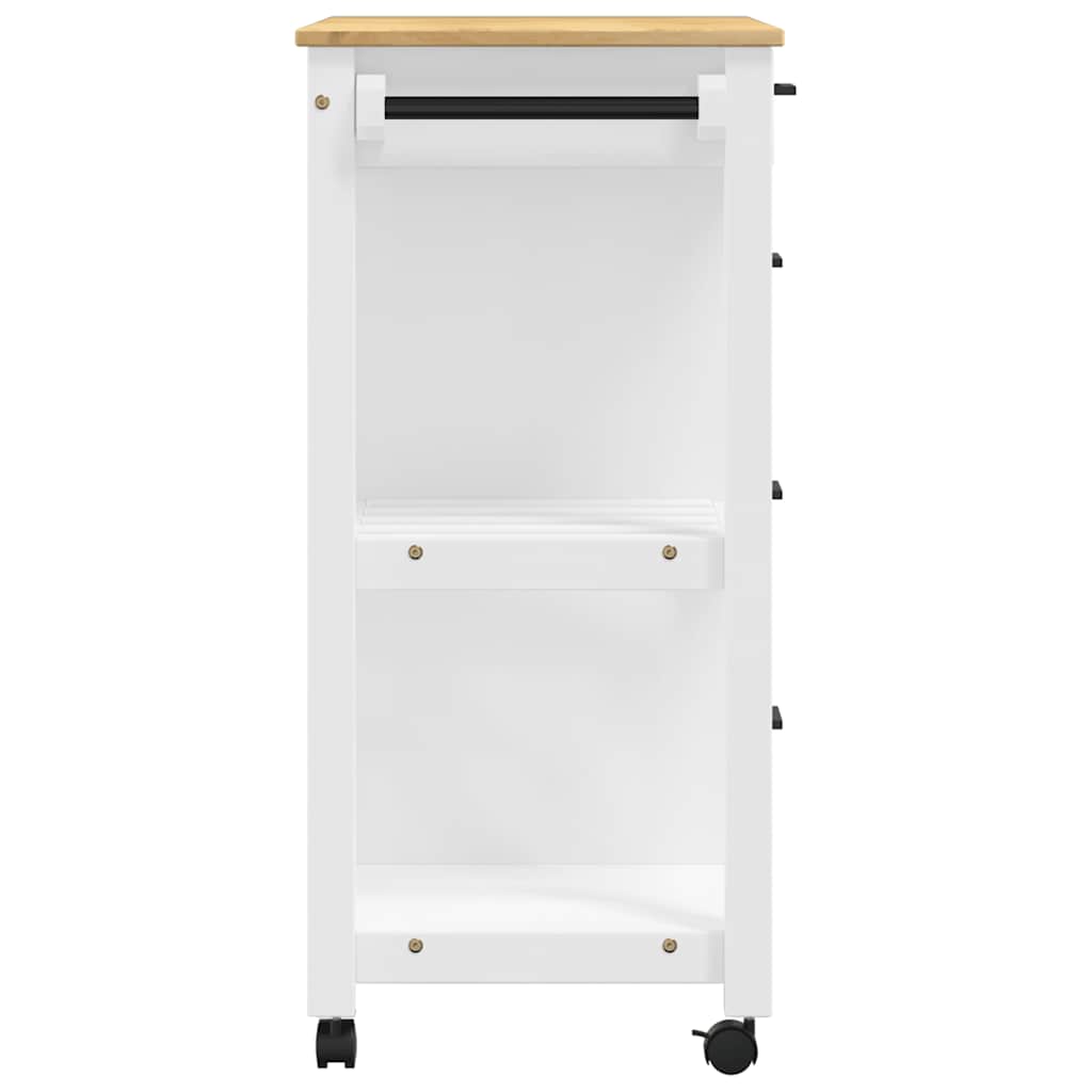 Carrello da Cucina MONZA 84x40x88,5 cm in Legno Massello di Pino