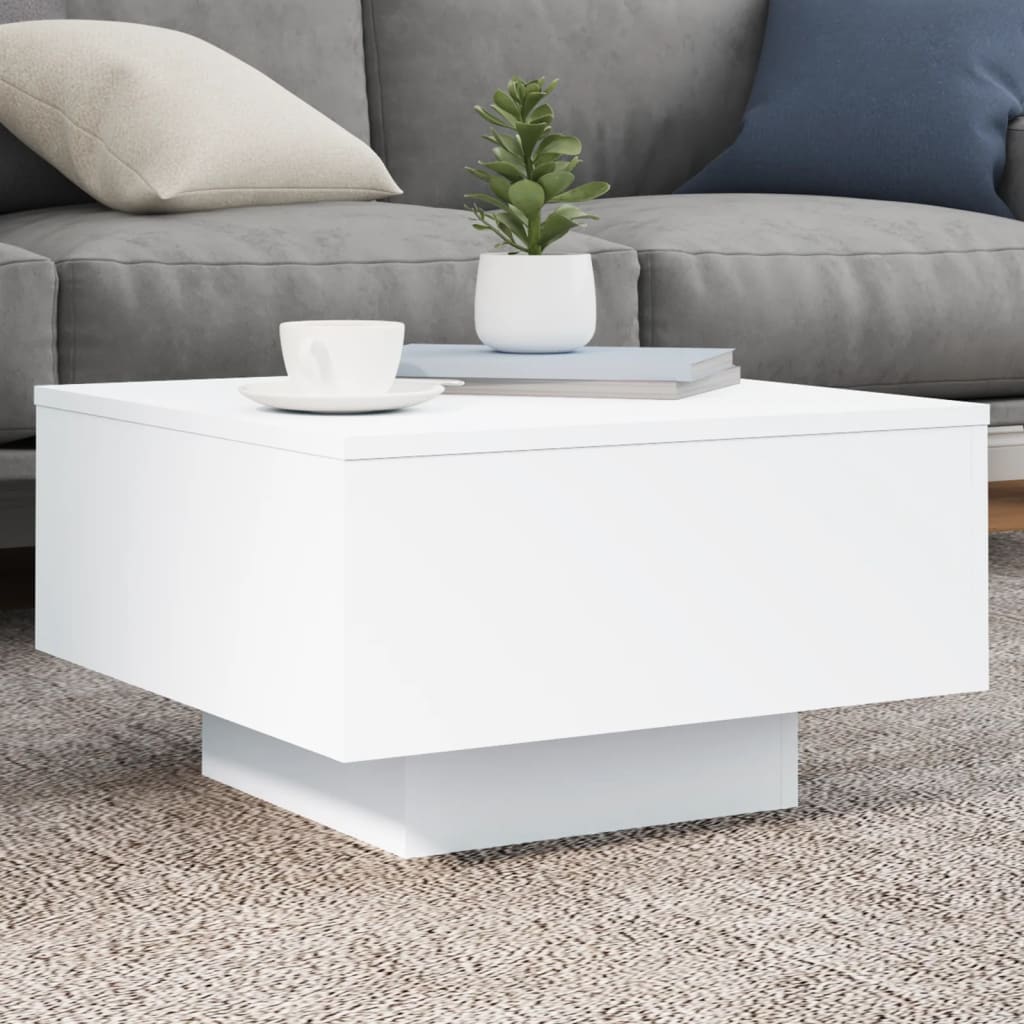 Tavolino da Salotto Bianco 55x55x31 cm in Legno Multistrato | homemem39